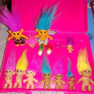 Vintage Troll Dolls 90s Russ VTG Trolls  Lot Of 13 Angels Keychain Shorts